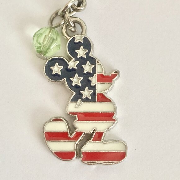 Vintage Disney Patriotic Mickey Mouse US American Flag Clip On Charm Zipper Pull - Picture 3 of 7
